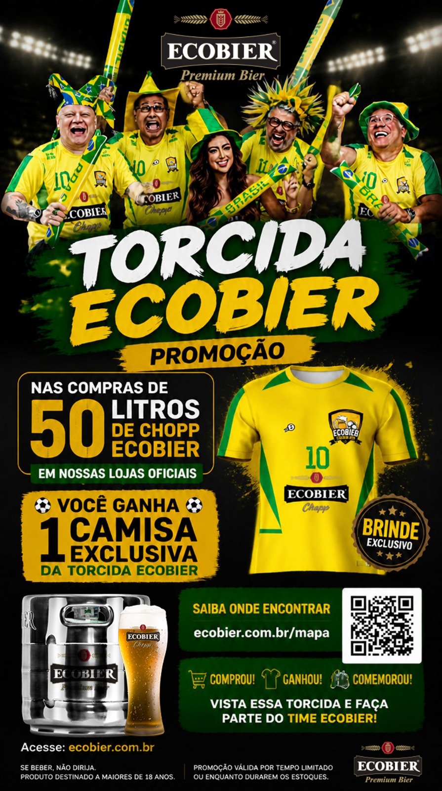 Promoção Torcida Ecobier — compre 50 litros e ganhe uma camisa exclusiva